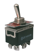 TIPA 02610022 Přepínač páčkový 3pol./6pin ON-OFF-ON 250V/10A šroub.