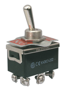 TIPA 02610029 Přepínač páčkový 2pol./6pin ON-ON 250V/10A šroub.