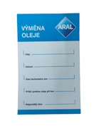 Aral 10186/3 Štítek na výměnu oleje, samolepka