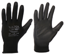 Sixtol SX5047 Rukavice pracovní z polyesteru polomáčené v polyuretanu GLOVE PE-PU 10, černé, velikost 10