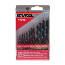 STAVTOOL P11018A STAVTOOL Sada vrtáků do kovu černé HSS-R | 2-8 mm 13 dílů, PVC obal