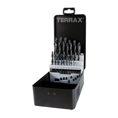 RUKO Sada vrtáků do kovu Terrax - kovový obal | 1-13 mm 25 dílů