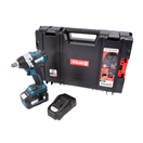 XTline XT102830-1B5B XTLINE Aku rázový utahovák na 1/2 hlavice bezuhlíkový 18 V + baterie 5.0 Ah + nabíječka 3.5 A + box