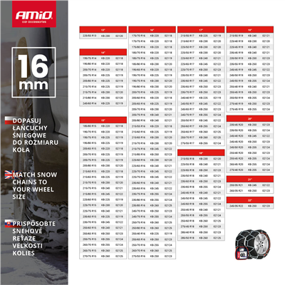 Sněhové řetězy 16 mm 4x4 KB-240