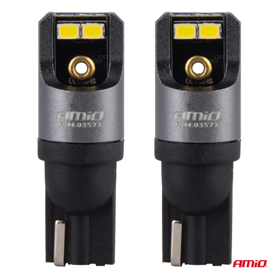 LED žárovky CANBUS PRO T10 W5W 4x2016 SMD bílé 12V 24V AMIO-03577