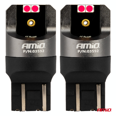 LED CANBUS PRO series 7443 W21/5W 4x3030 SMD Red 12/24V AMIO-03592