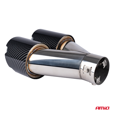 Koncovka tlumiče výfuku z nerezové oceli, uhlík AMIO-04070