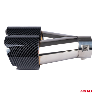 Koncovka tlumiče výfuku z nerezové oceli, uhlík AMIO-04070