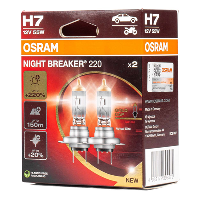 Halogenová žárovka Osram H7 12V 55W PX26d NIGHT BREAKER 200 /2 ks