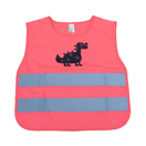 Amio 03989 Reflexní vesta dětská růžová DINOSAUR AMiO-03989