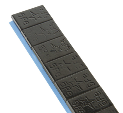 FIVESTARS EGDY 12x5g, Černá závaží na hliníkové ráfky 12x5g, 100ks, 01-02-45