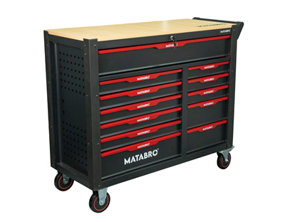 Matabro MB-TC05, Dílenský vozík s nářadím | 12 zásuvek | Červený | 542 ks