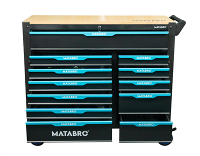 Matabro MB-TC06, Dílenský vozík s nářadím | 12 zásuvek | Modrý | 360 ks