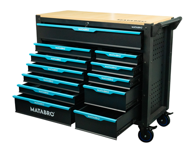 Matabro MB-TC06, Dílenský vozík s nářadím | 12 zásuvek | Modrý | 360 ks