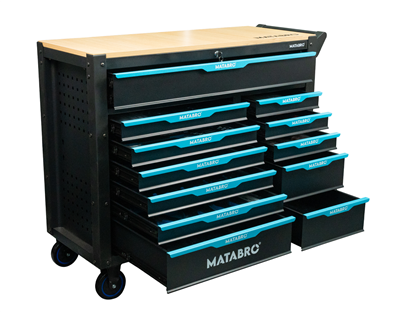 Matabro MB-TC06, Dílenský vozík s nářadím | 12 zásuvek | Modrý | 360 ks