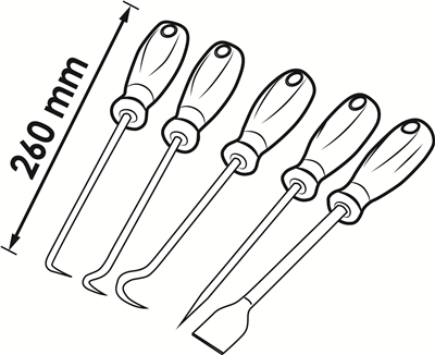 Vigor V5045, Sada háků a škrabek | 5dílná