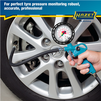 Měřič tlaku v pneumatikách | 0–12 bar, ±0,3 bar, 400 mm hadice