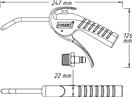 Hazet 9040P-1 Ofukovací pistole | 100 mm, Délka 247 mm, Pracovní tlak 6 bar, Hmotnost 0.1 kg