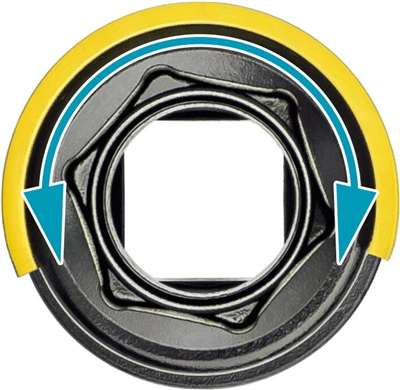 Nástrčná hlavice pro rázový a strojový utahovák | 1/2 palce čtyřhran dutý, 24 mm vnější šestihran, velikost 17 mm