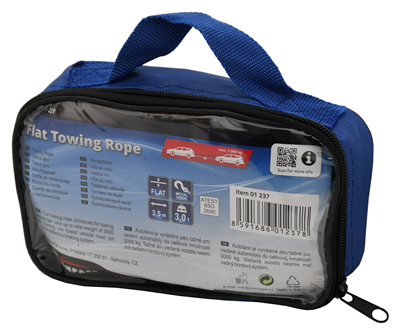 01237 Lano tažné ploché 3000kg s karabinami