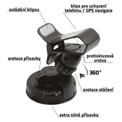 06233 Držák telefonu / GPS na přísavku CLIPS