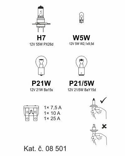 08501 Žárovky servisní box univerzální H7