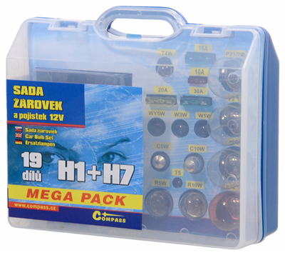 08517 Žárovky 12V servisní box MEGA H1+H7+pojistky