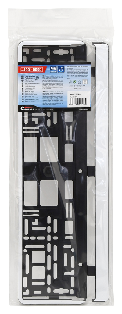 91570 Podložka pod SPZ WHITE STRIP