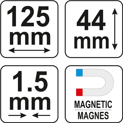 Šablona na profily 125 mm magnetická