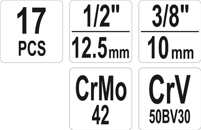 Sada vytahováků šroubů a čepů 17 ks