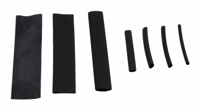 Bužírky - smršťovací hadičky, 13x85-2x40 mm, černé, sada 127 ks