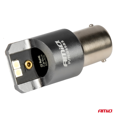 LED CANBUS PRO series BA15S P21W 4x3030 SMD White 12/24V AMIO-03583