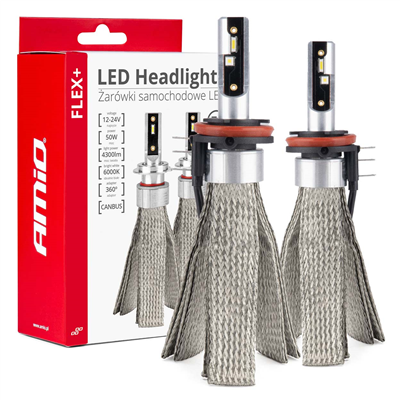 LED žárovky do auta FLEX+ H15 6000K série 12V 24V Canbus AMIO-03666